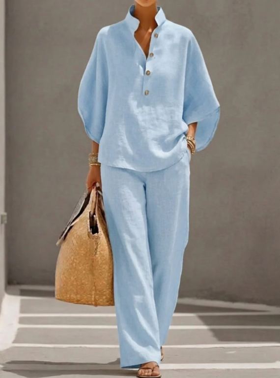 Mariel™ | Batwing sleeve set with wide-leg pants