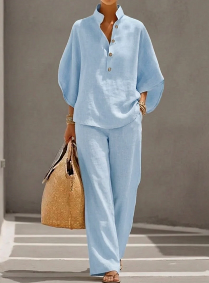 Mariel™ | Batwing sleeve set with wide-leg pants