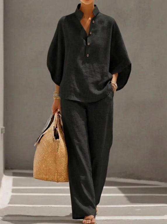 Mariel™ | Batwing sleeve set with wide-leg pants