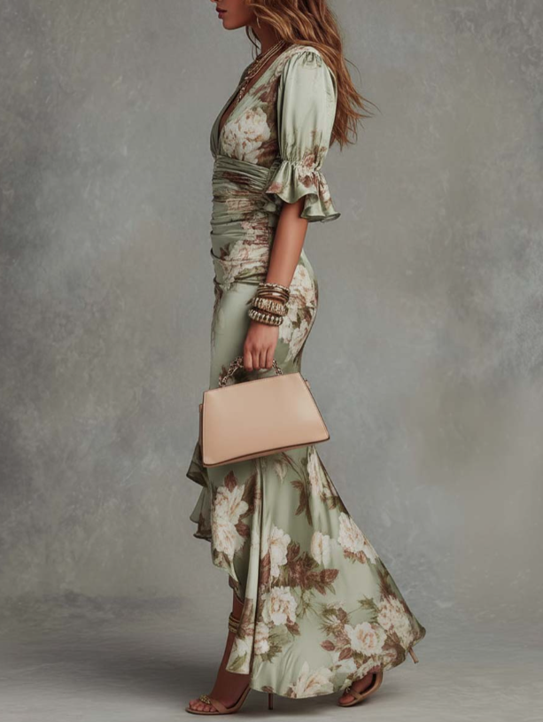 Isabela | Long floral print dress