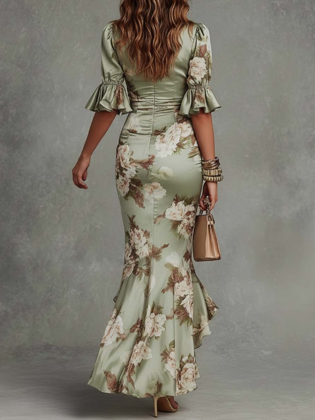 Isabela | Long floral print dress