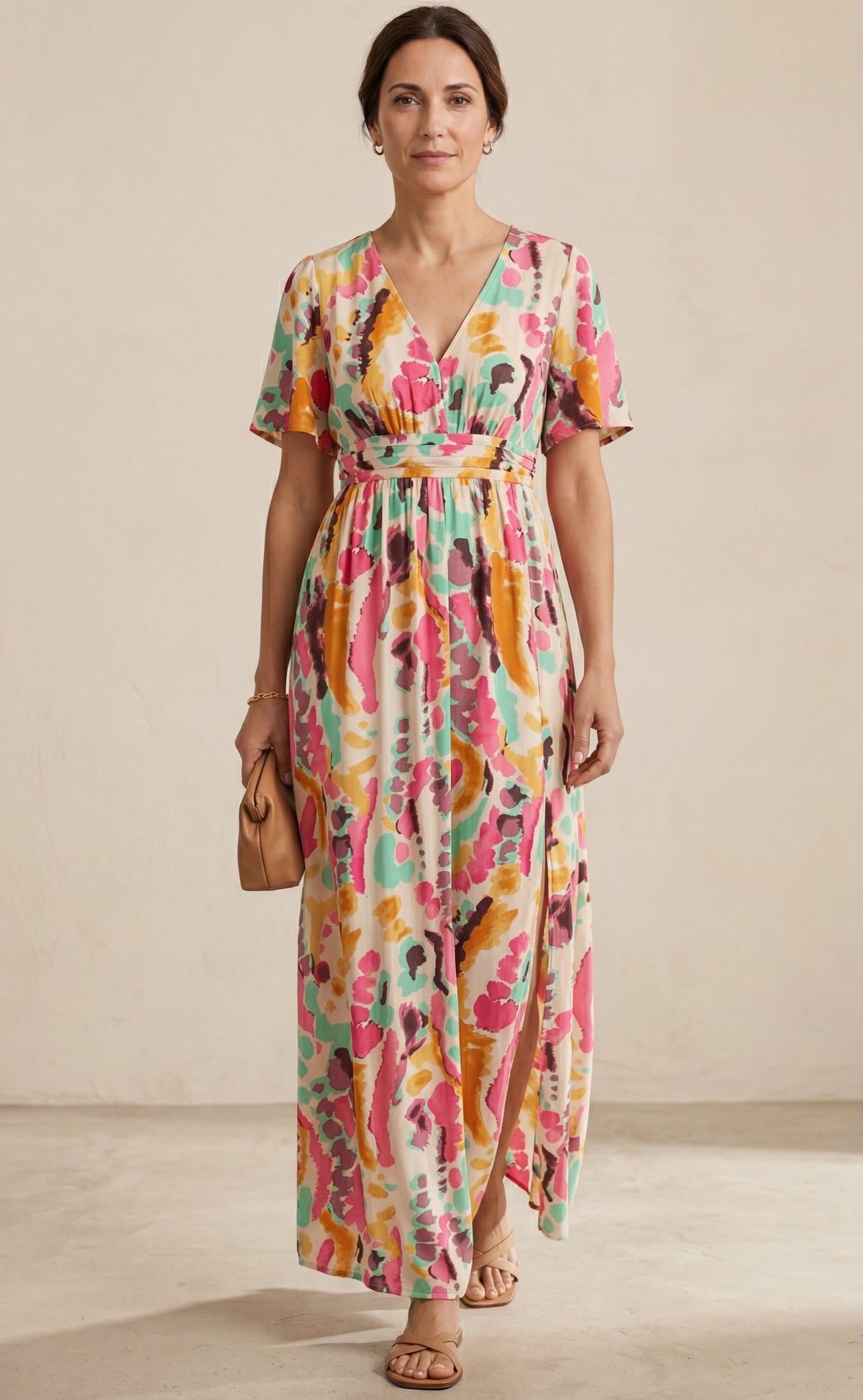 Yuki™ | Tie-Dye V-Neck Dress