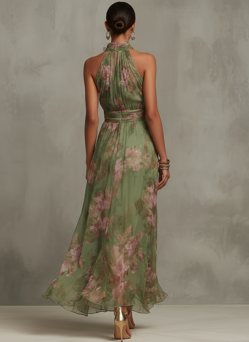 Livia™ | Floral halter maxi dress