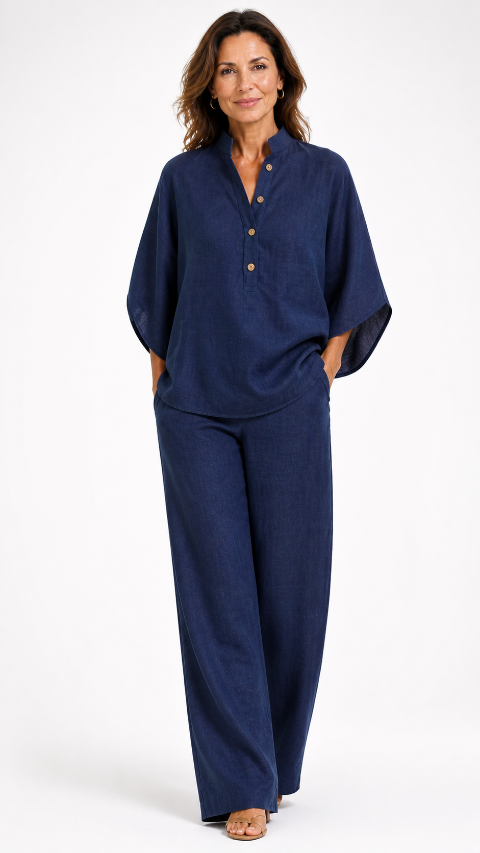 Mariel™ | Batwing sleeve set with wide-leg pants