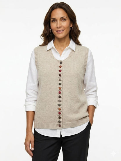 KNIT SLEEVELESS VEST