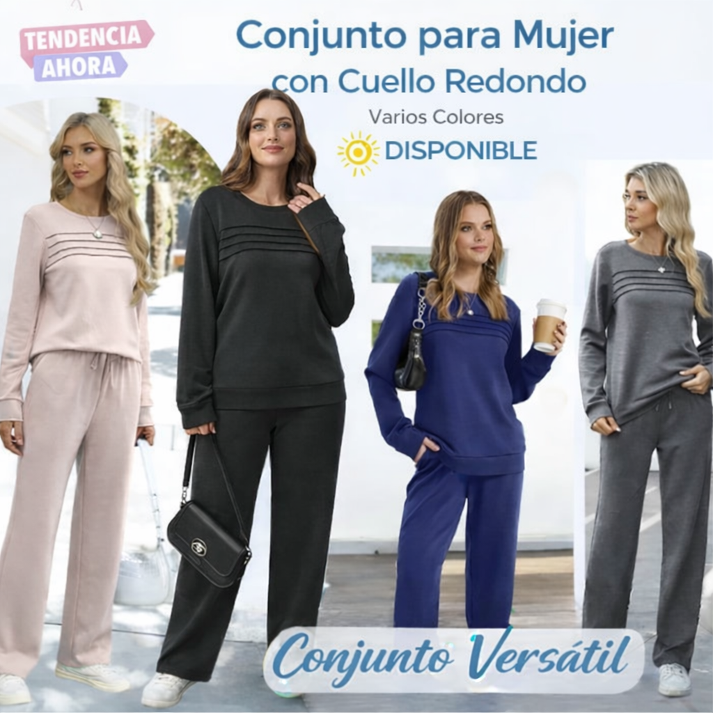 Crew neck set with drawstring pants