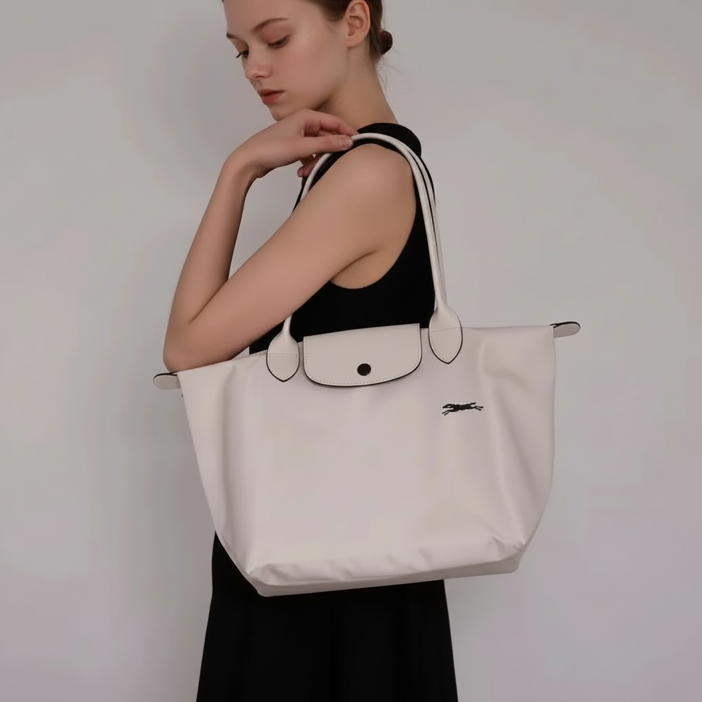 Large Longchamp Tote Bag | Light Beige