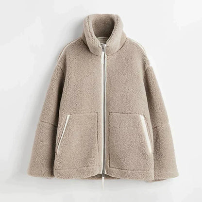 Silvia | Oversized teddy jacket with high neck