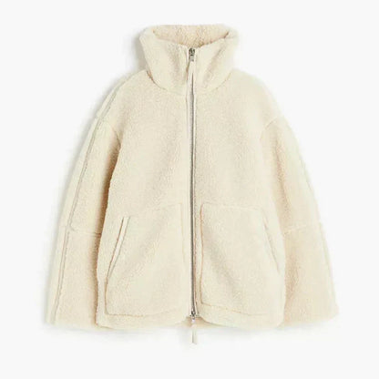 Silvia | Oversized teddy jacket with high neck