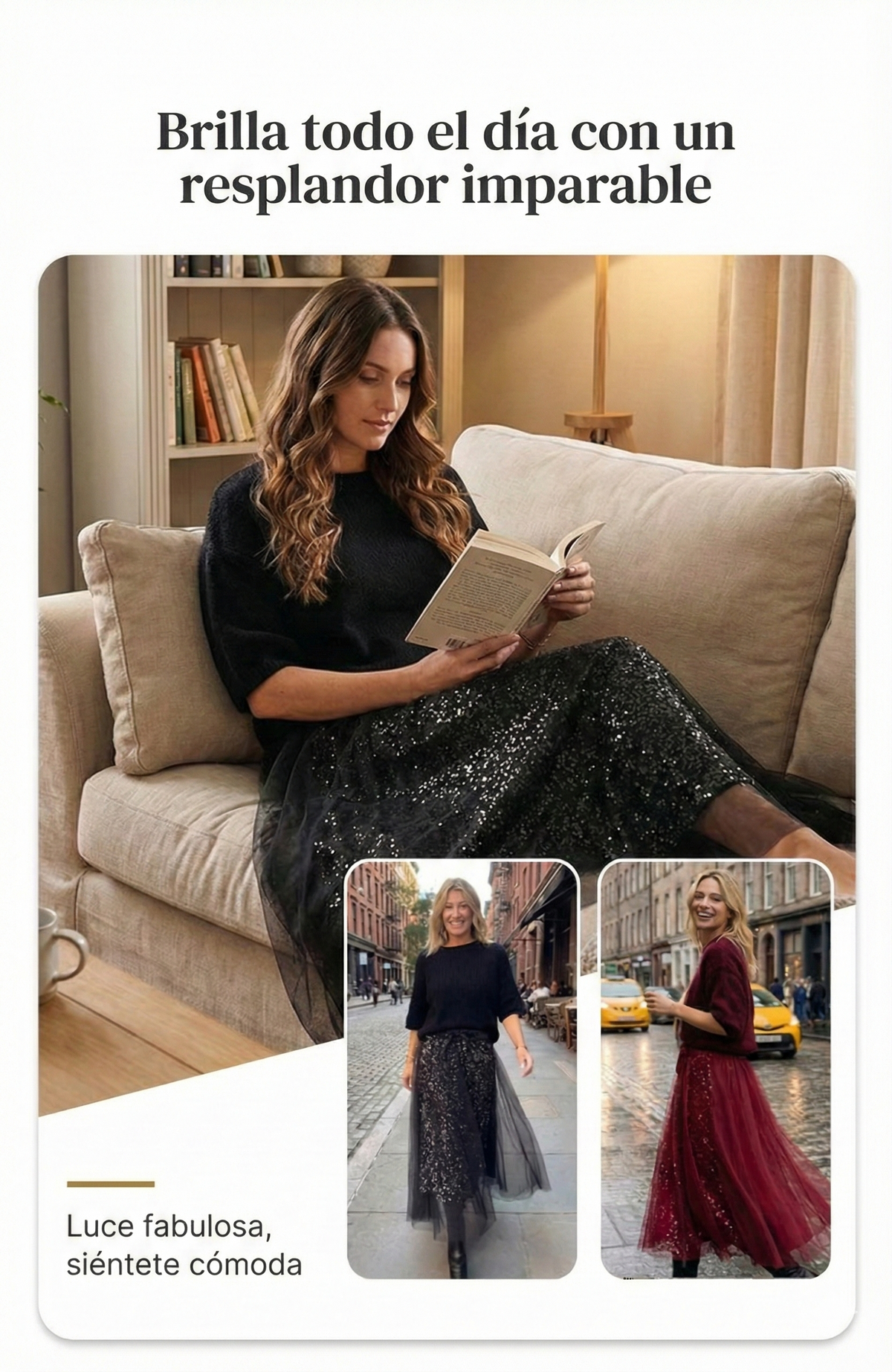 SHIMMERING TOP AND SKIRT