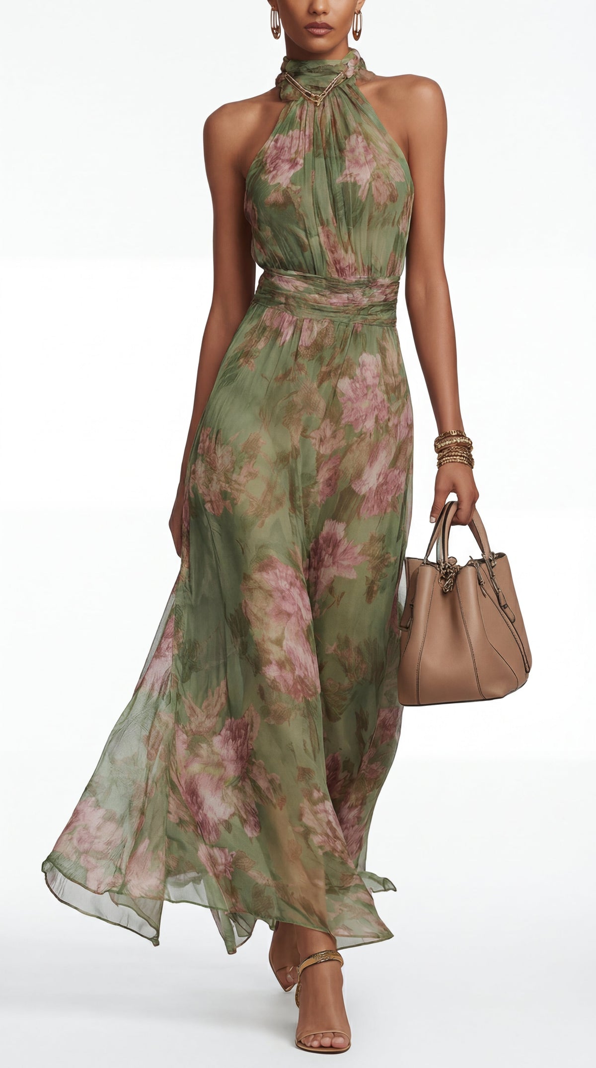 Livia™ | Floral halter maxi dress