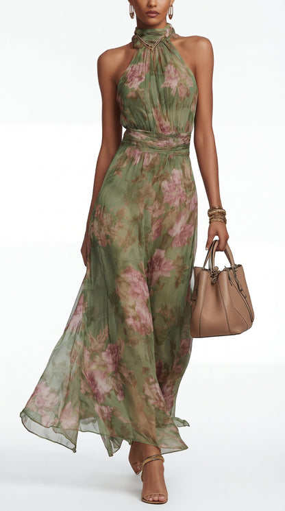 Livia™ | Floral halter maxi dress