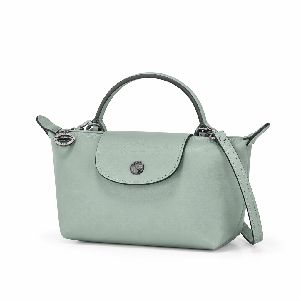 LONGCHAMP MINI LEATHER BAG | LIGHT BLUE