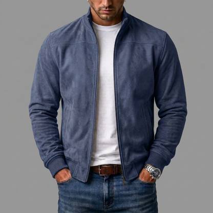 Suede bomber jacket