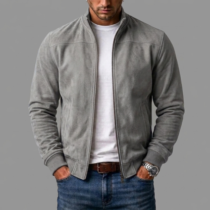 Suede bomber jacket