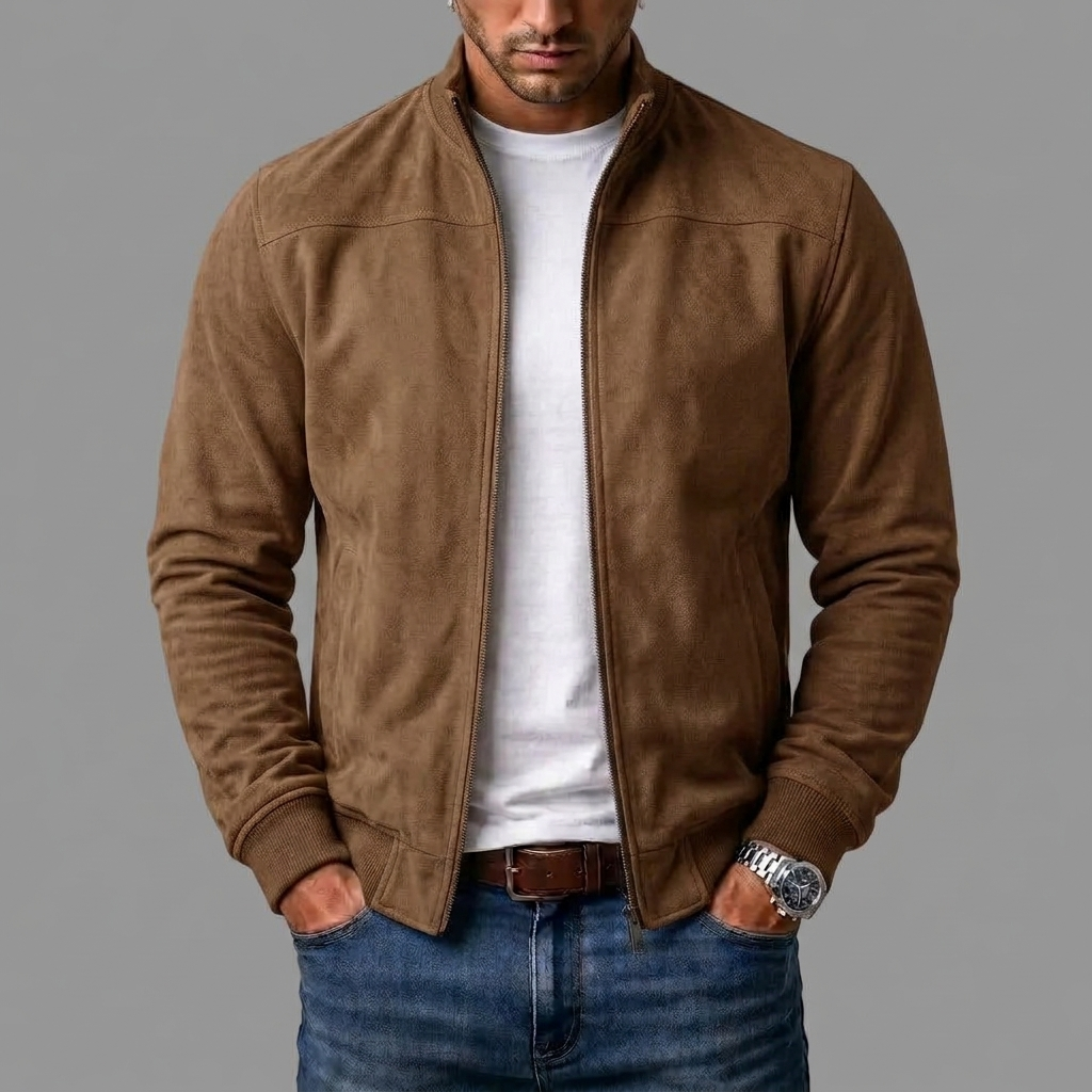 Suede bomber jacket