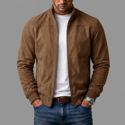 Suede bomber jacket