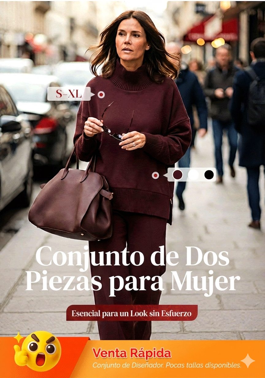 High-neck side-zip sweatshirt and pants set