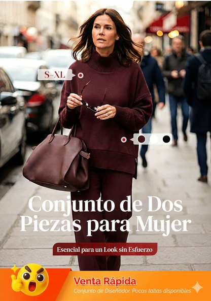 High-neck side-zip sweatshirt and pants set