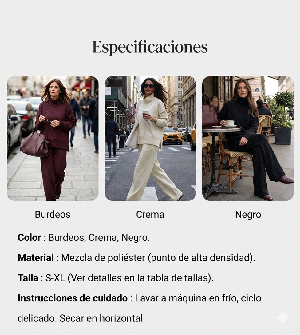 High-neck side-zip sweatshirt and pants set