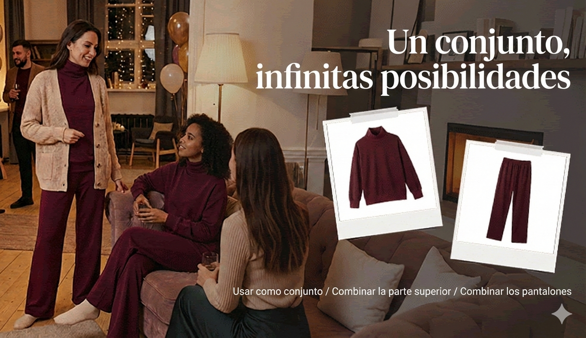 High-neck side-zip sweatshirt and pants set