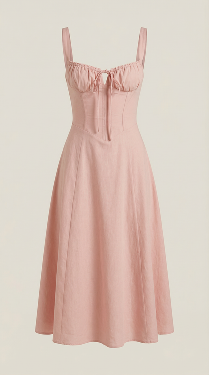 Corset-Style Midi Dress