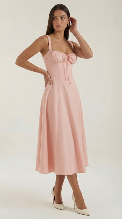 Corset-Style Midi Dress