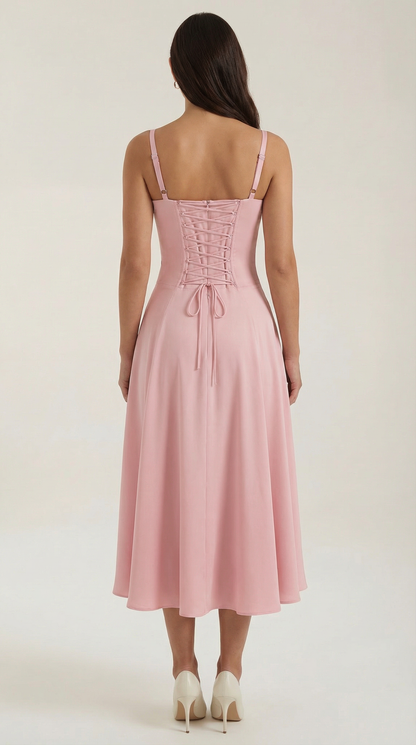 Corset-Style Midi Dress