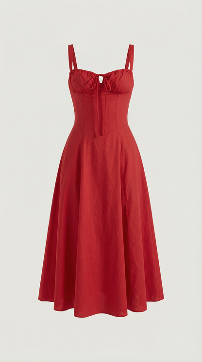 Corset-Style Midi Dress