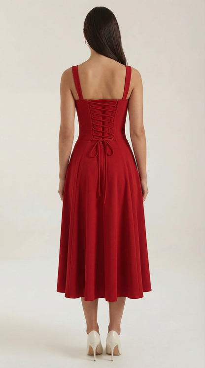 Corset-Style Midi Dress