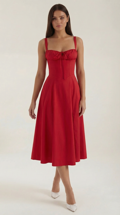 Corset-Style Midi Dress