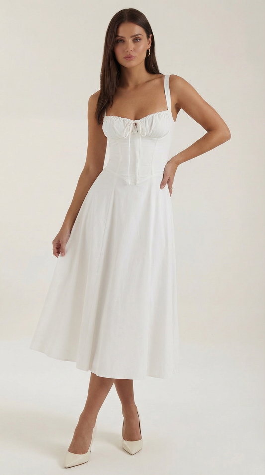 Corset-Style Midi Dress