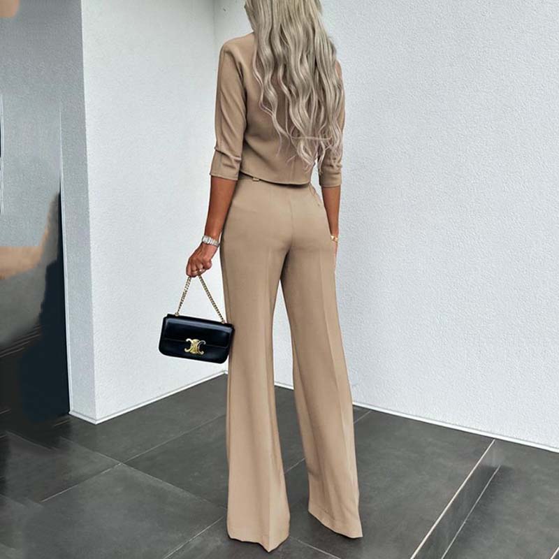 Elegant Set: Top and wide-leg trousers