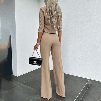 Elegant Set: Top and wide-leg trousers