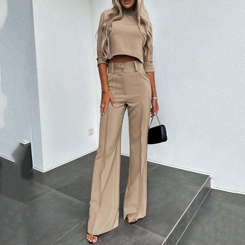 Elegant Set: Top and wide-leg trousers
