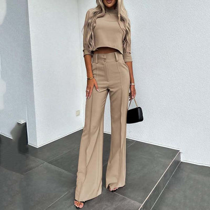 Elegant Set: Top and wide-leg trousers