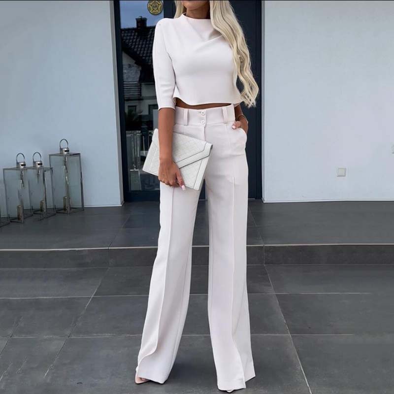 Elegant Set: Top and wide-leg trousers