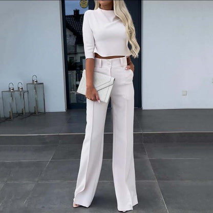 Elegant Set: Top and wide-leg trousers