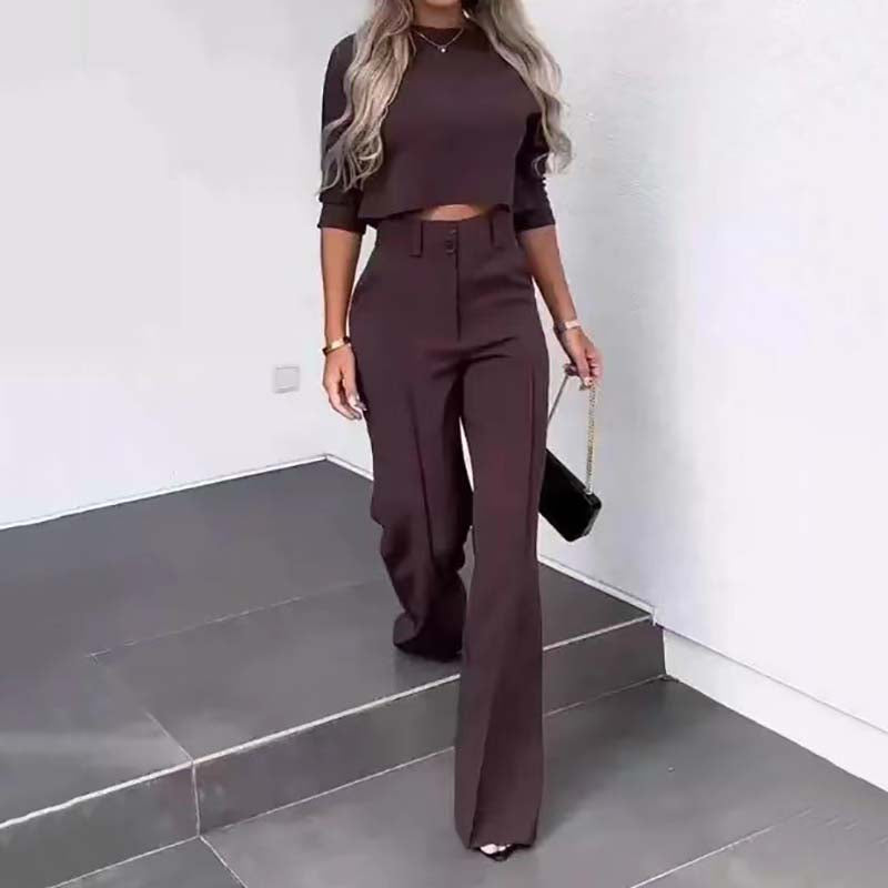 Elegant Set: Top and wide-leg trousers