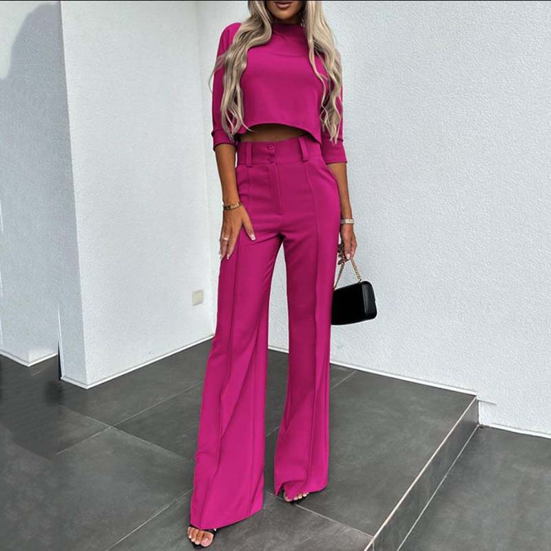 Elegant Set: Top and wide-leg trousers