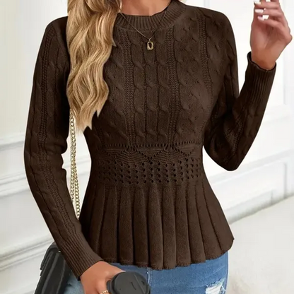 KNIT SWEATER WITH RUFFLES