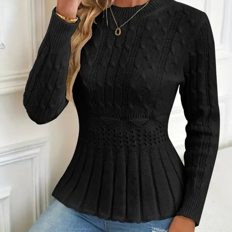 KNIT SWEATER WITH RUFFLES