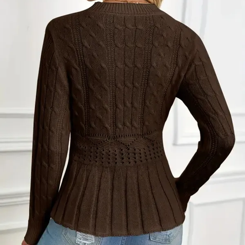 KNIT SWEATER WITH RUFFLES