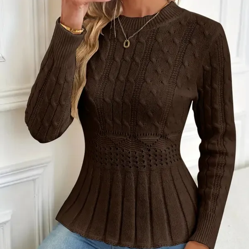 KNIT SWEATER WITH RUFFLES