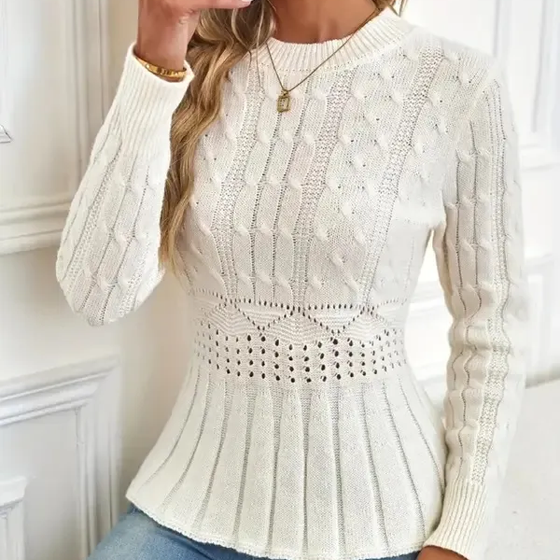 KNIT SWEATER WITH RUFFLES