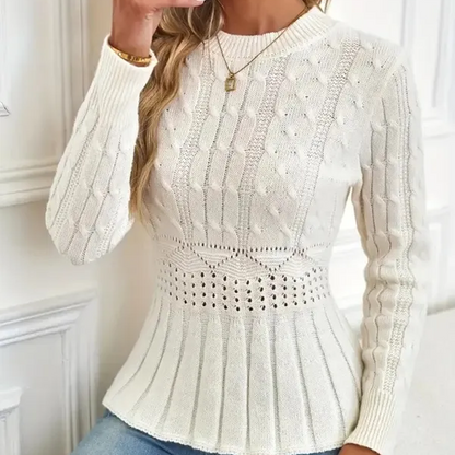 KNIT SWEATER WITH RUFFLES