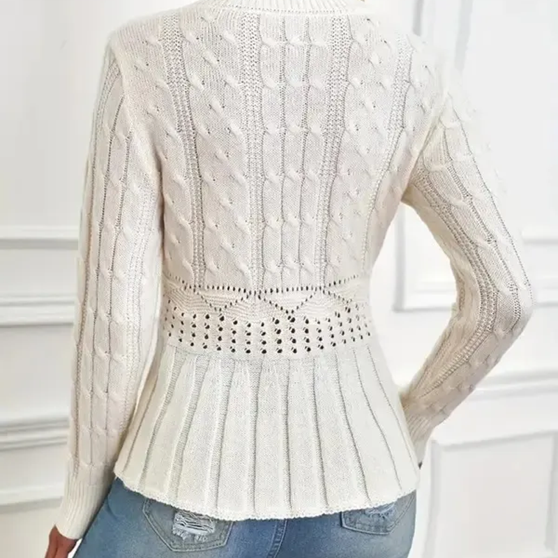 KNIT SWEATER WITH RUFFLES