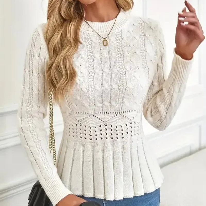 KNIT SWEATER WITH RUFFLES