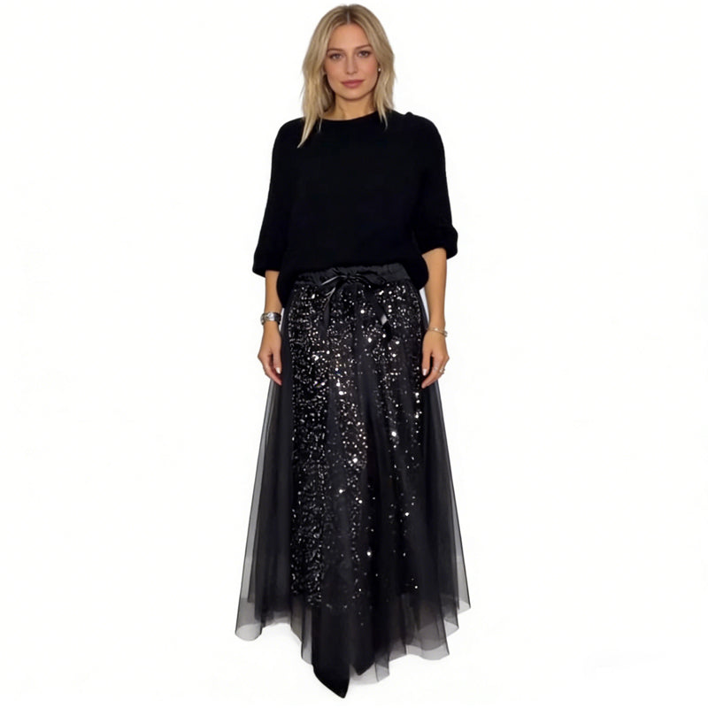 SHIMMERING TOP AND SKIRT