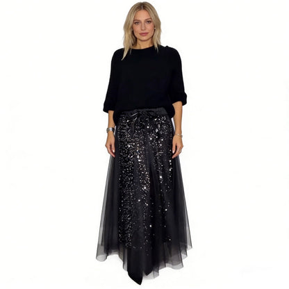 SHIMMERING TOP AND SKIRT